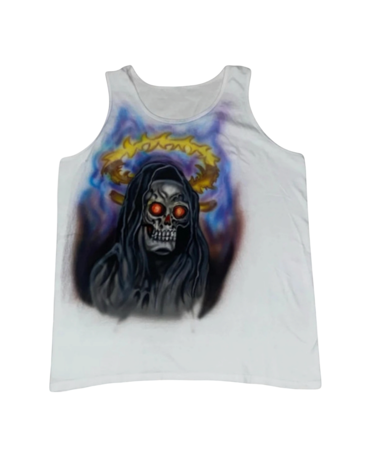 Vintage 2000s Airbush Grim Reaper y2k Tank Top *M/L*