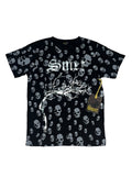 Smet rare Womens y2k 2010s Baby Tee Gothic Tribal *XS*