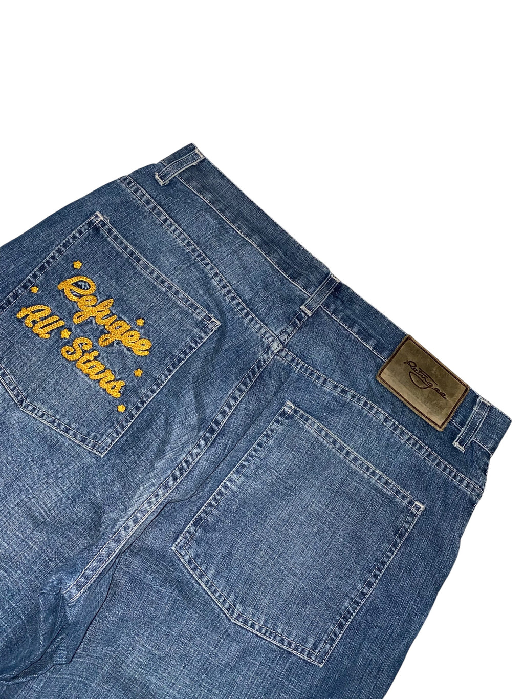 M.Dia Refugee 2000s Baggy Jeans Hip Hop y2k USA Print rare *32*
