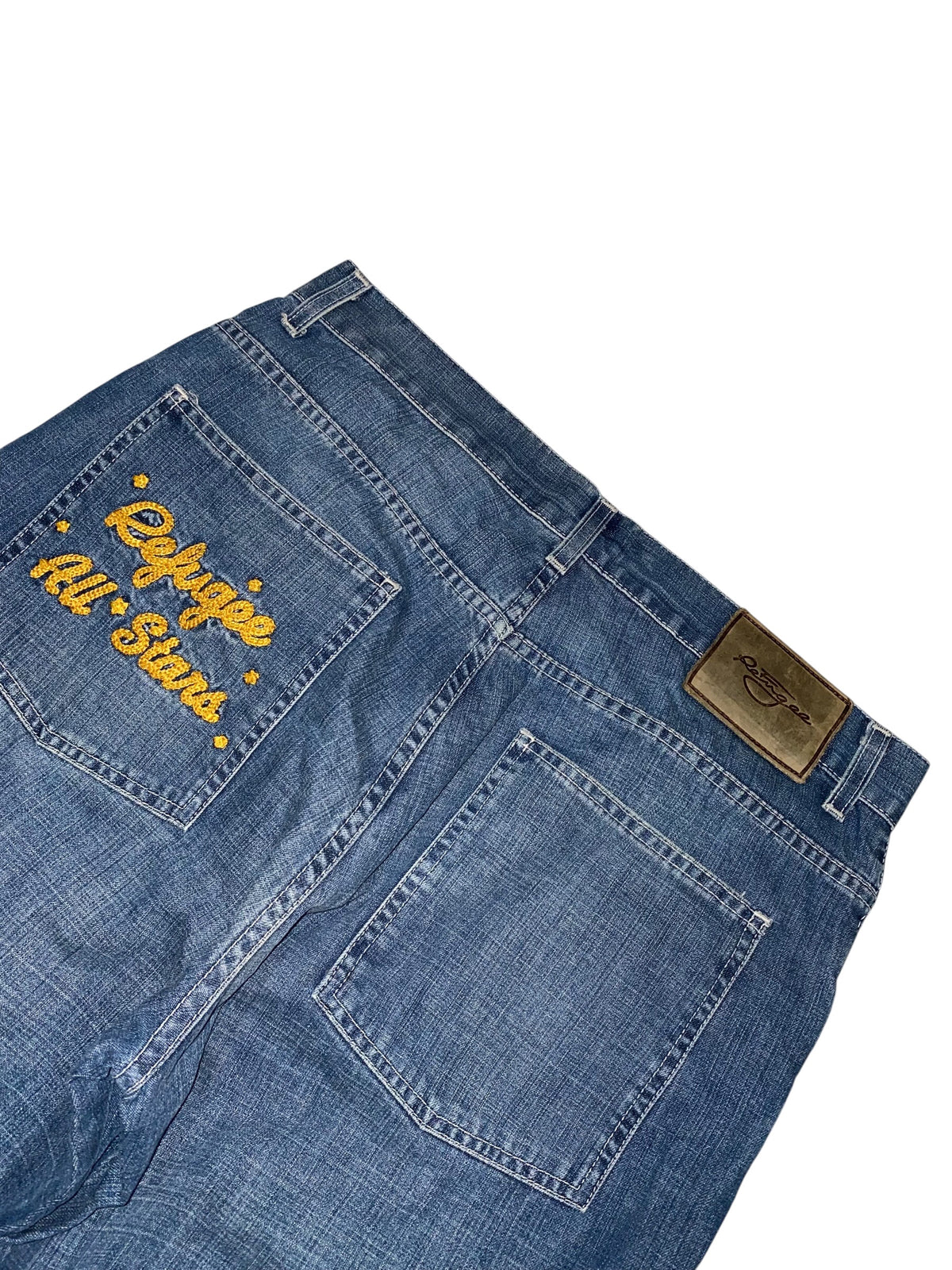 M.Dia Refugee 2000s Baggy Jeans Hip Hop y2k USA Print rare *32*