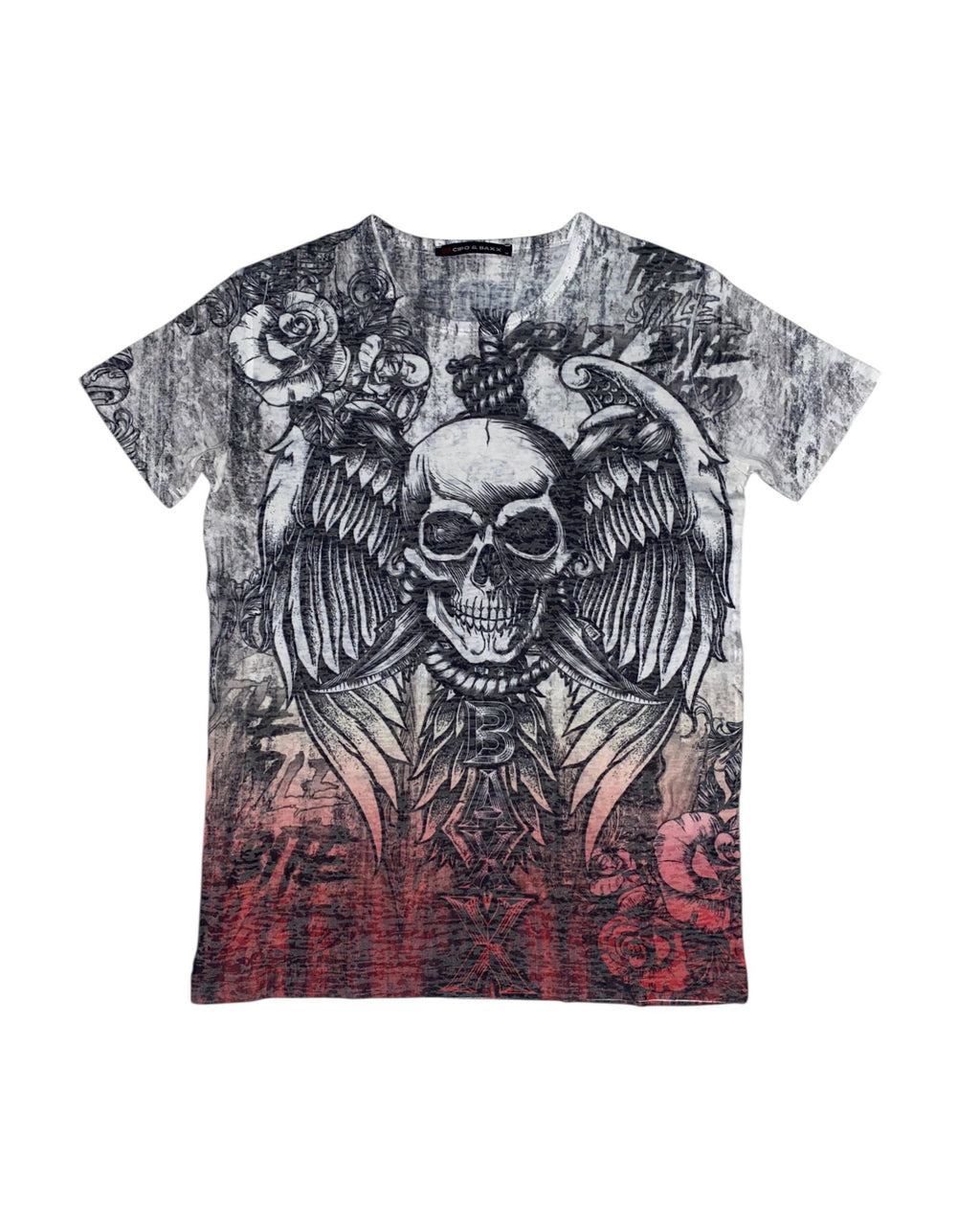 Cipo & Baxx 2010s Tribal Slim Fit y2k Gothic T-Shirt *M*