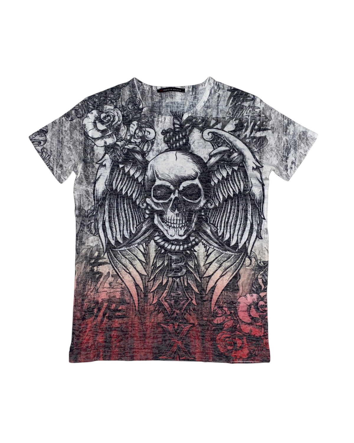 Cipo & Baxx 2010s Tribal Slim Fit y2k Gothic T-Shirt *M*