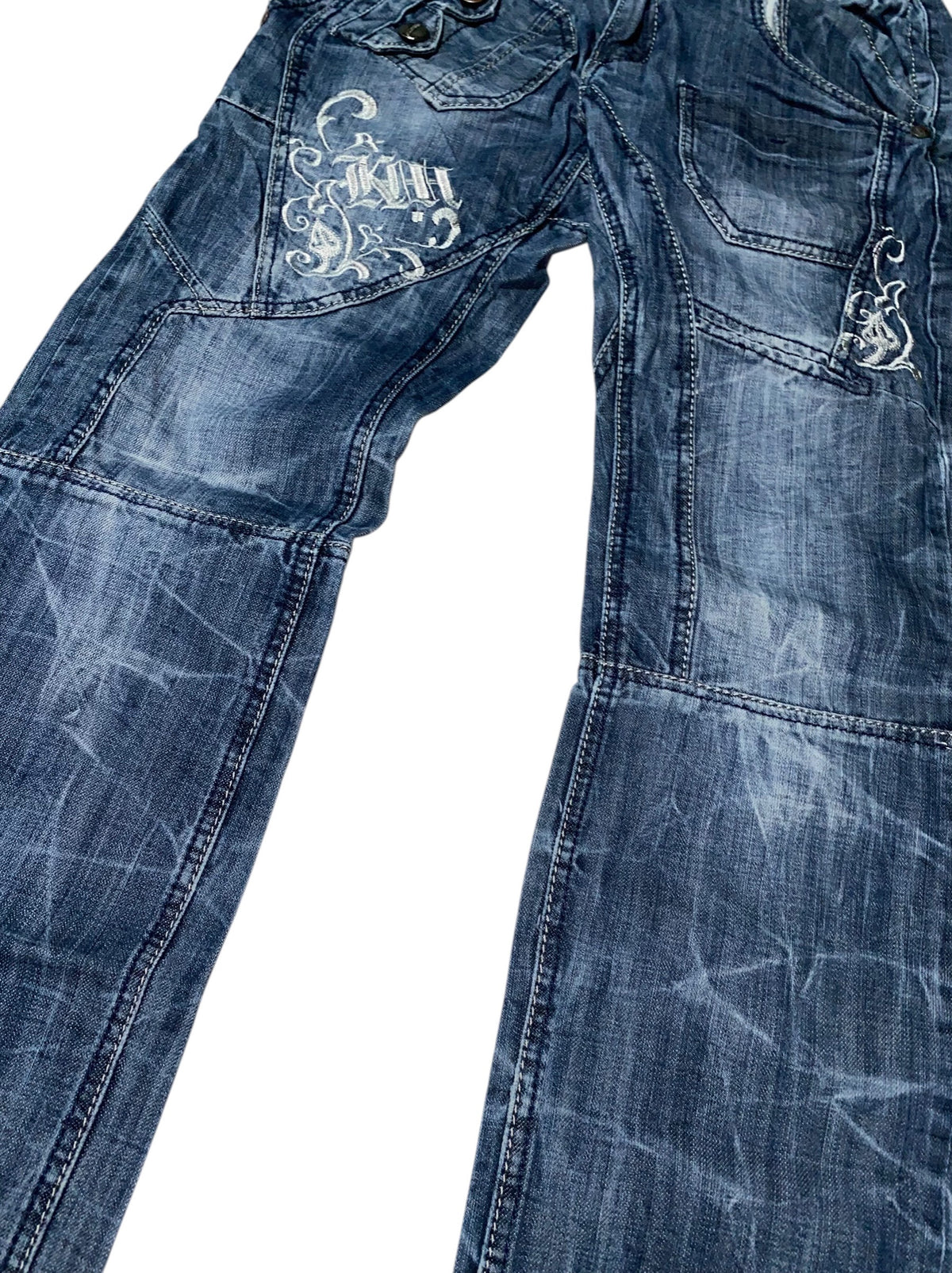 Kosmo & Lupo 2010s Tribal y2k Slim Fit Jeans *30*