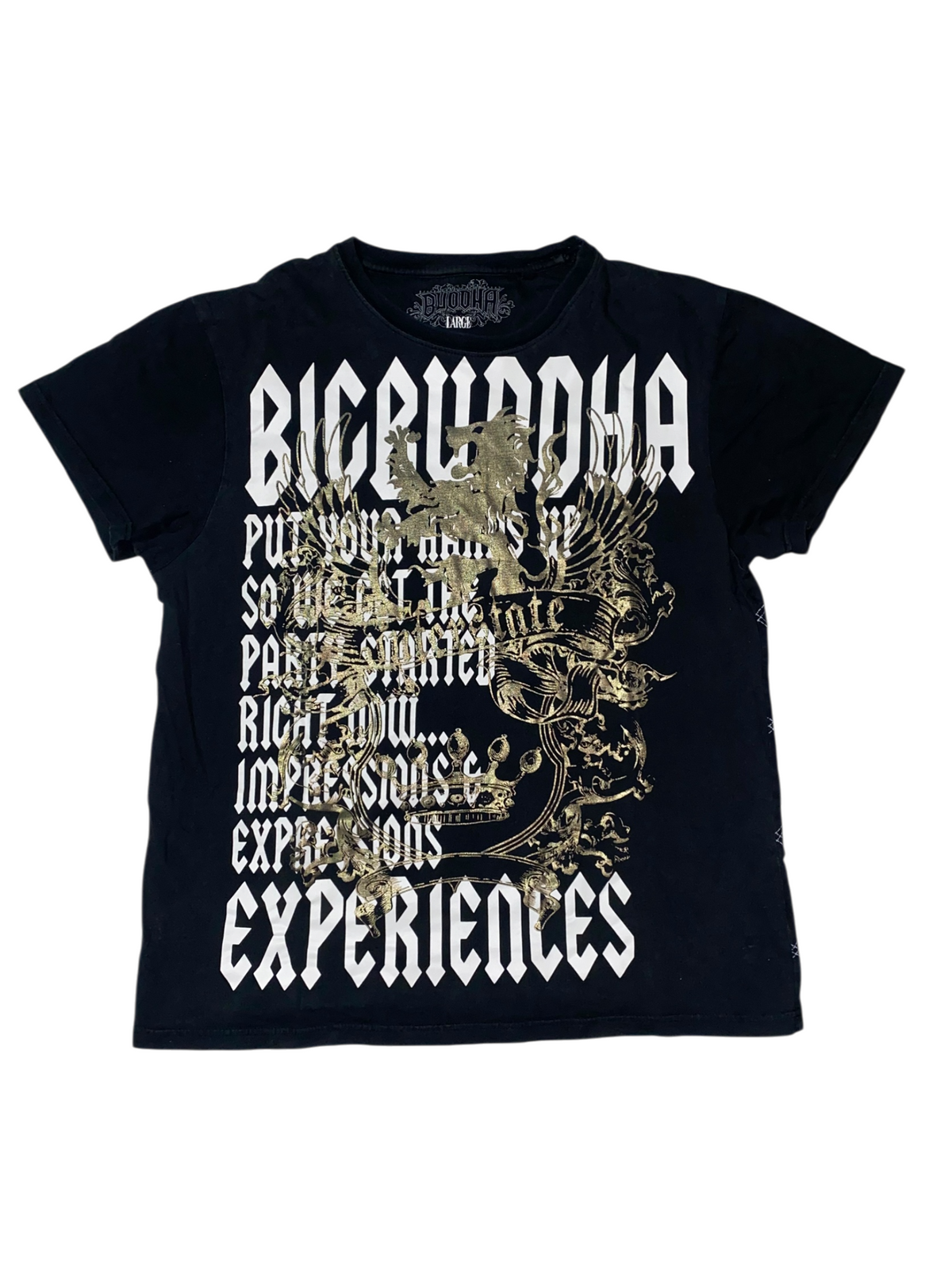 Big Budhha 2000s Tribal rare Hip Hop Y2K T-Shirt *L*