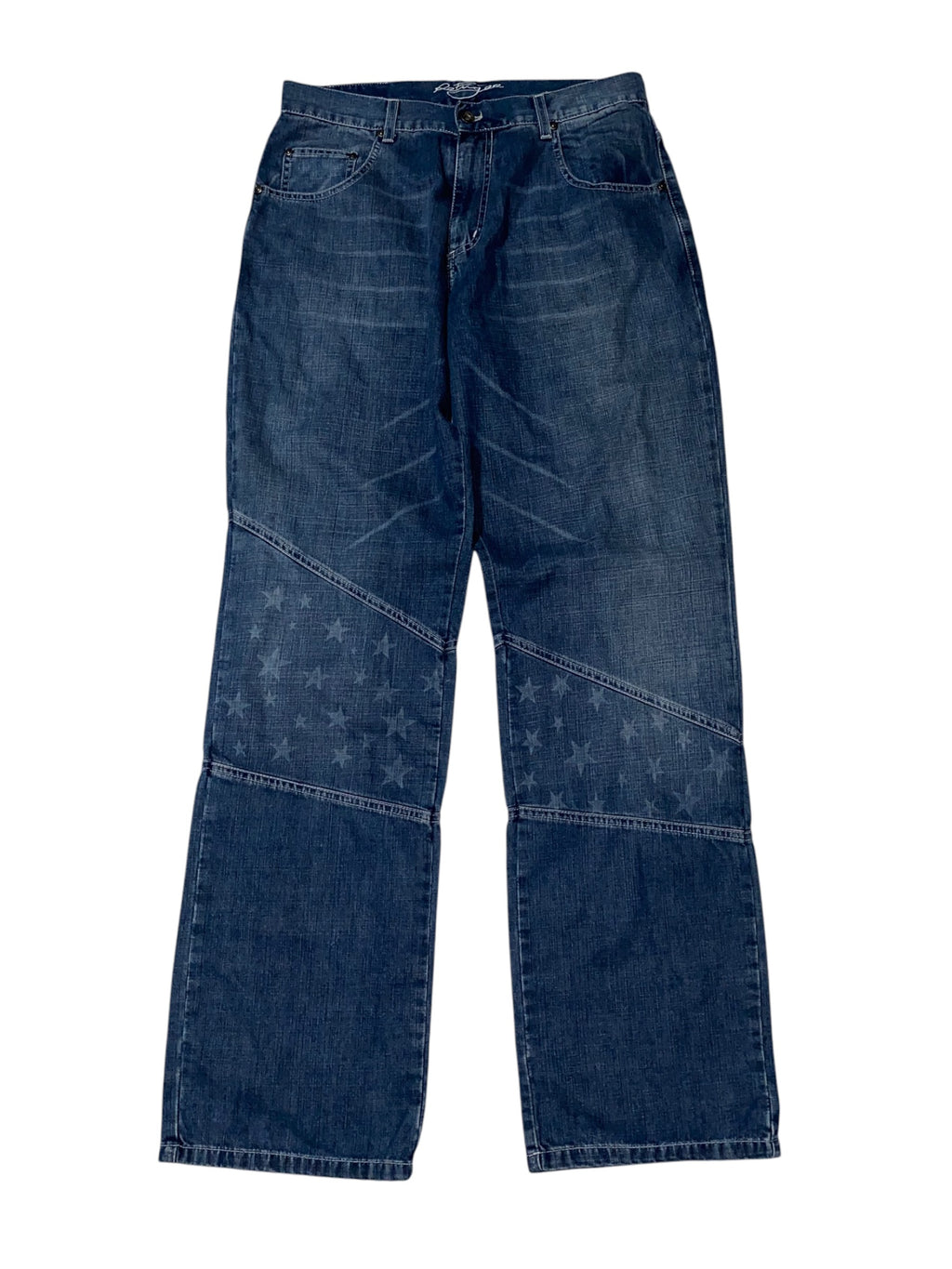 M.Dia Refugee 2000s Baggy Jeans Hip Hop y2k USA Print rare *32*