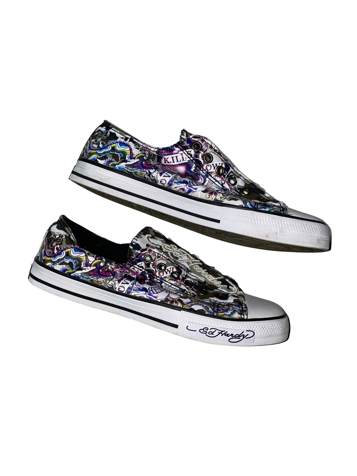 Ed Hardy 2000s Slip On Sneaker y2k Tribal Gothic Unisex *41*