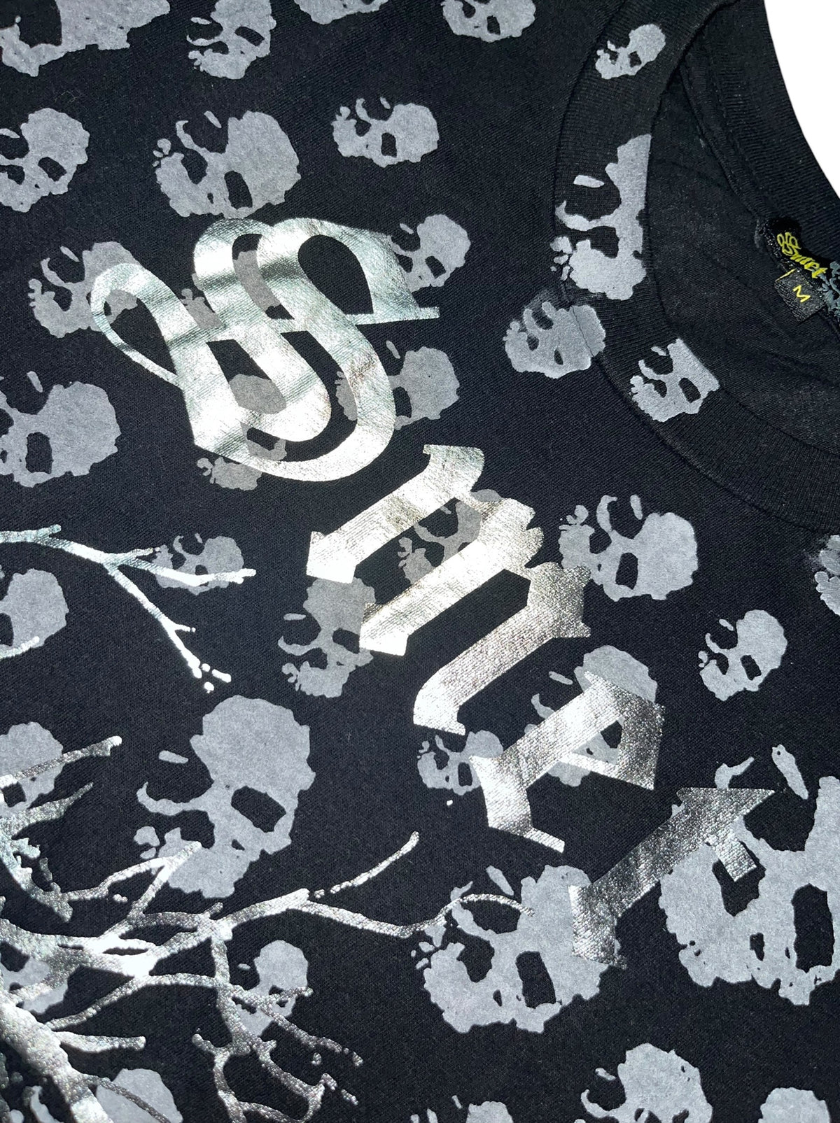 Smet rare Womens y2k 2010s Baby Tee Gothic Tribal *XS*