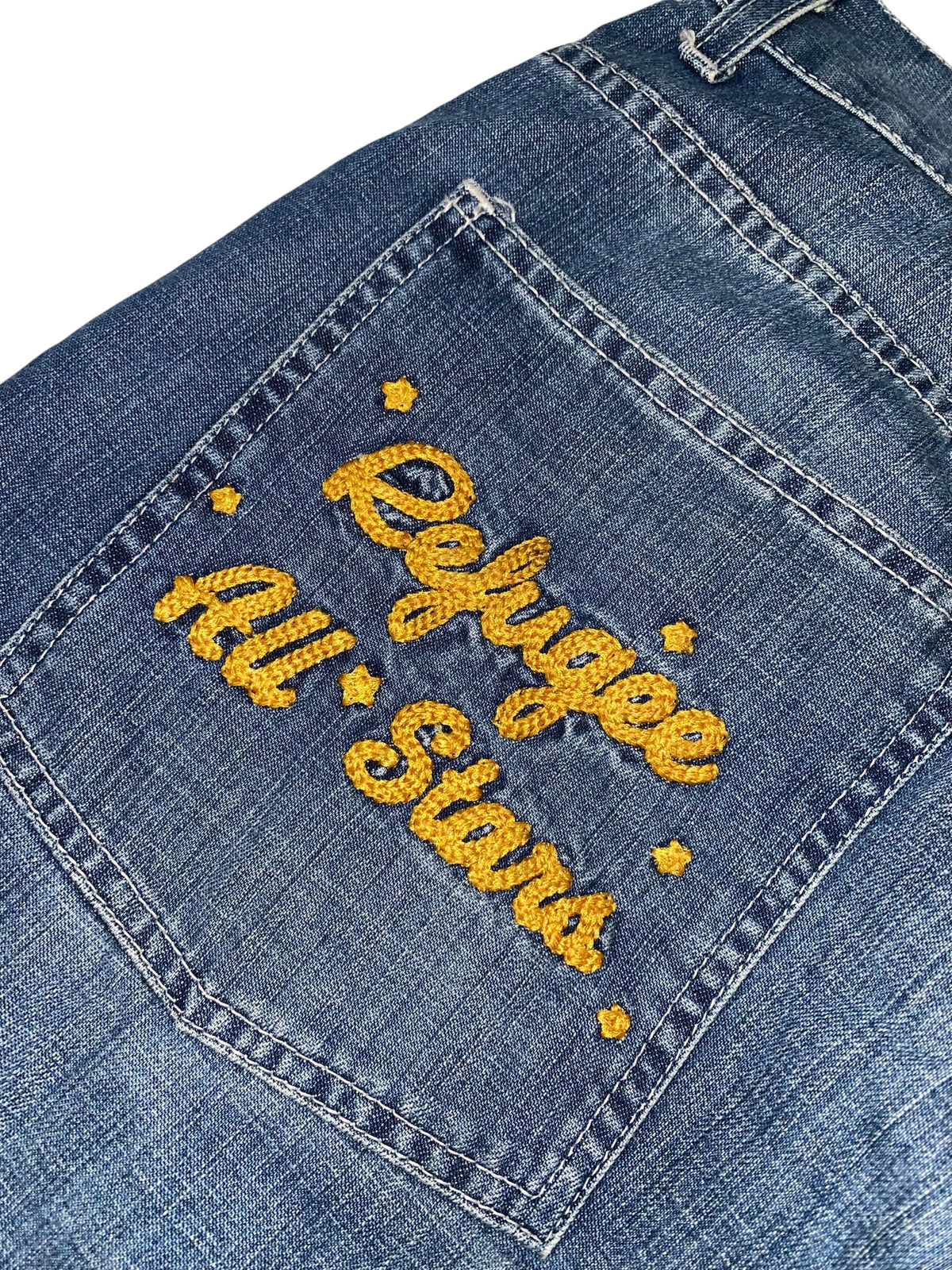 M.Dia Refugee 2000s Baggy Jeans Hip Hop y2k USA Print rare *32*