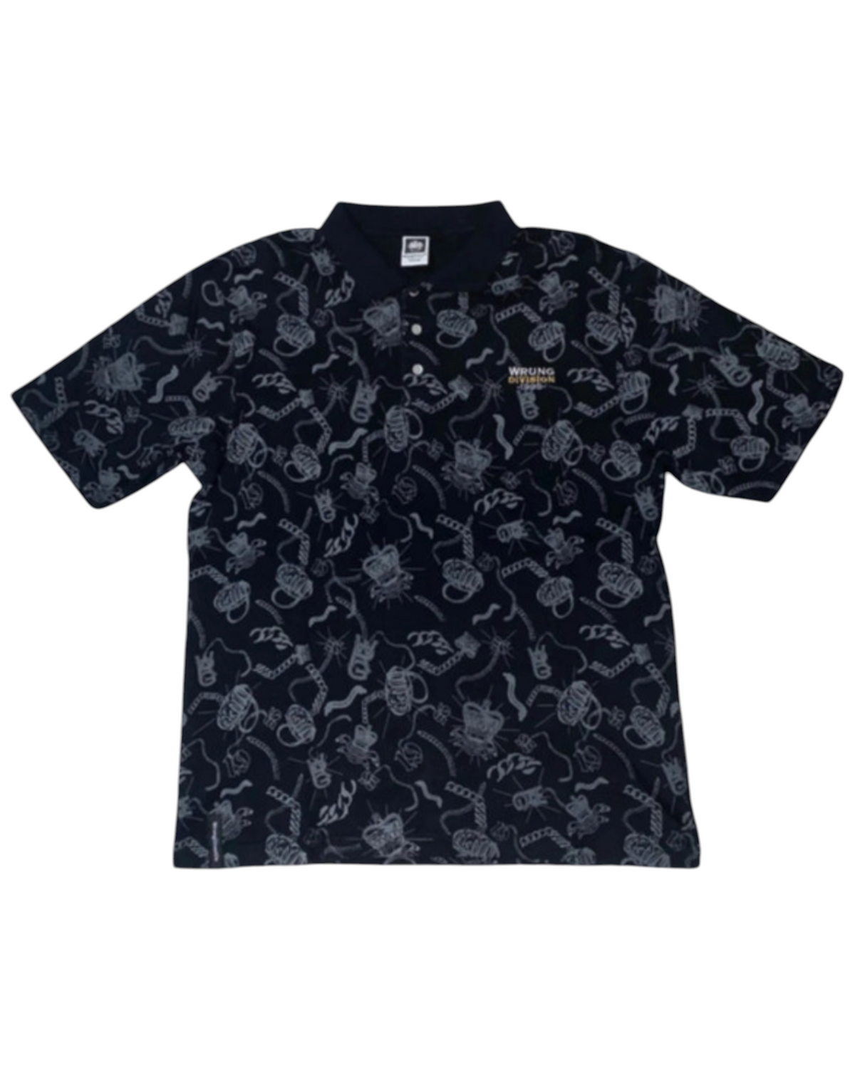 Wrung 2000s Polohemd Tribal y2k Hip Hop Vintage *L*
