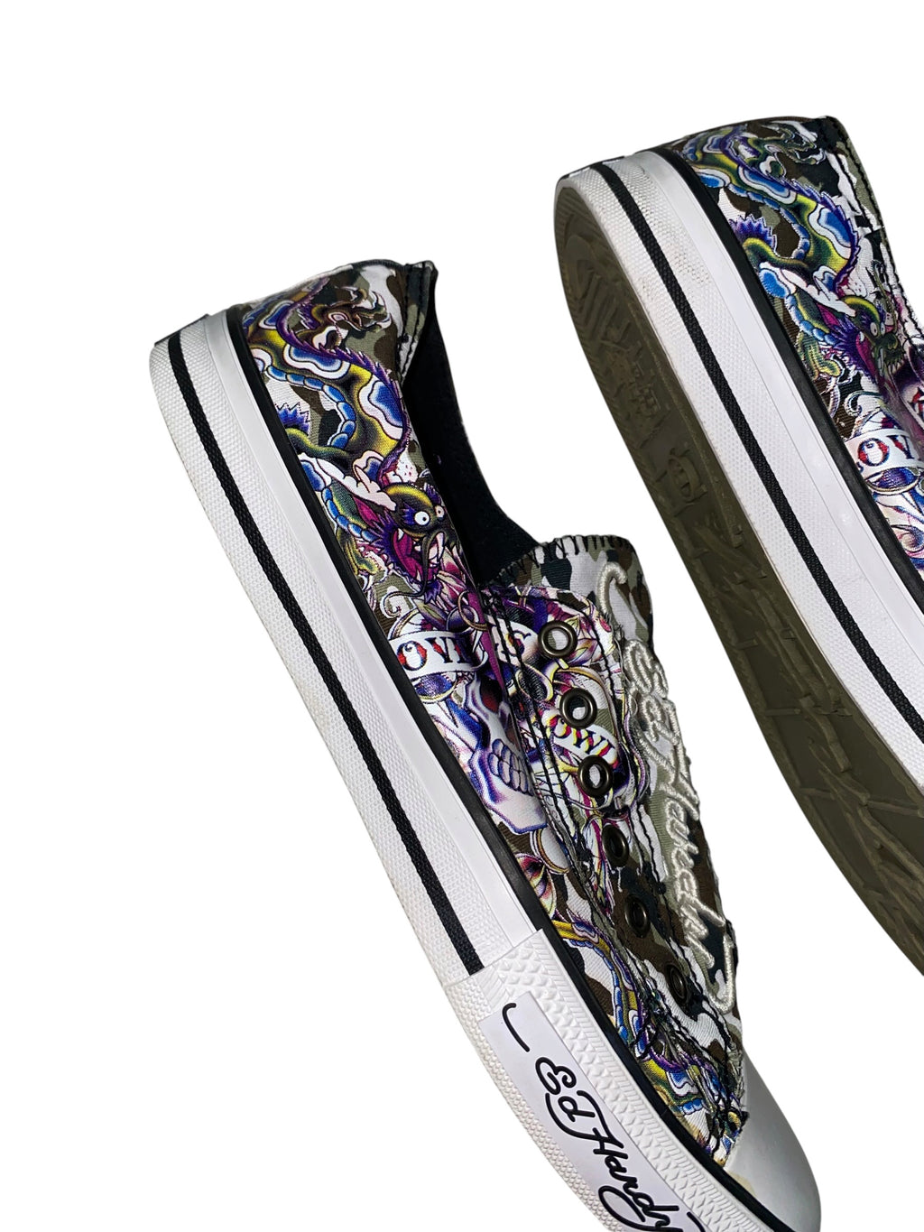 Ed Hardy 2000s Slip On Sneaker y2k Tribal Gothic Unisex *41*