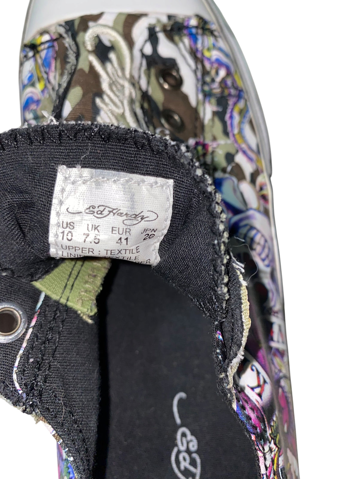 Ed Hardy 2000s Slip On Sneaker y2k Tribal Gothic Unisex *41*