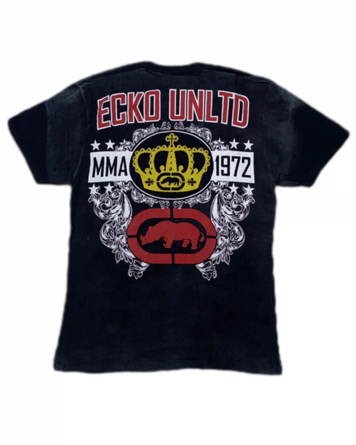 Ecko Unltd. MMA 2000s y2k Hip Hop Tribal Faded T-Shirt Gothic *XL*