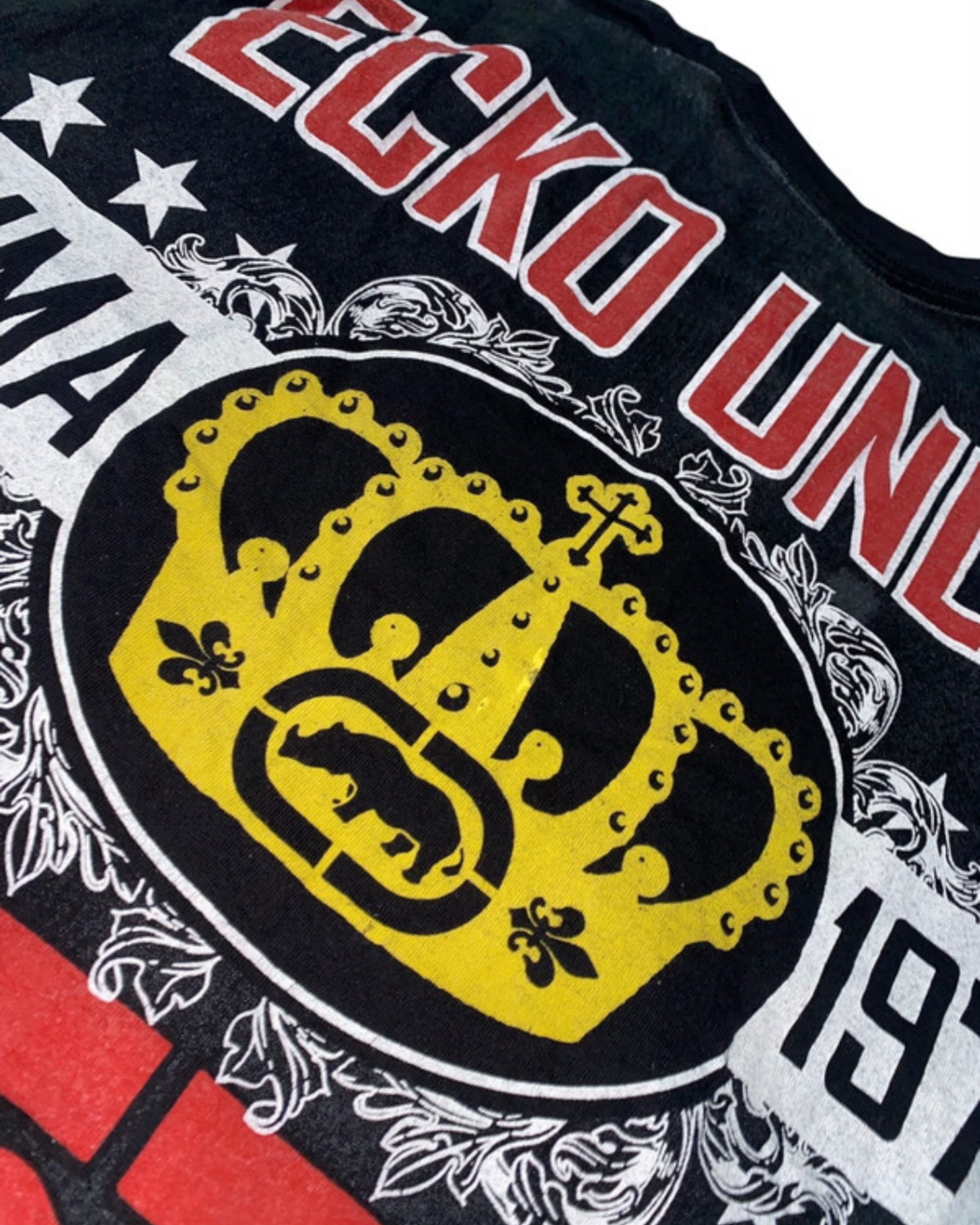 Ecko Unltd. MMA 2000s y2k Hip Hop Tribal Faded T-Shirt Gothic *XL*