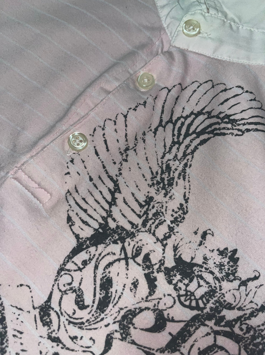 Clockhouse 2000s Poloshirt y2k Hip Hop Tribal Gothic *XXL*