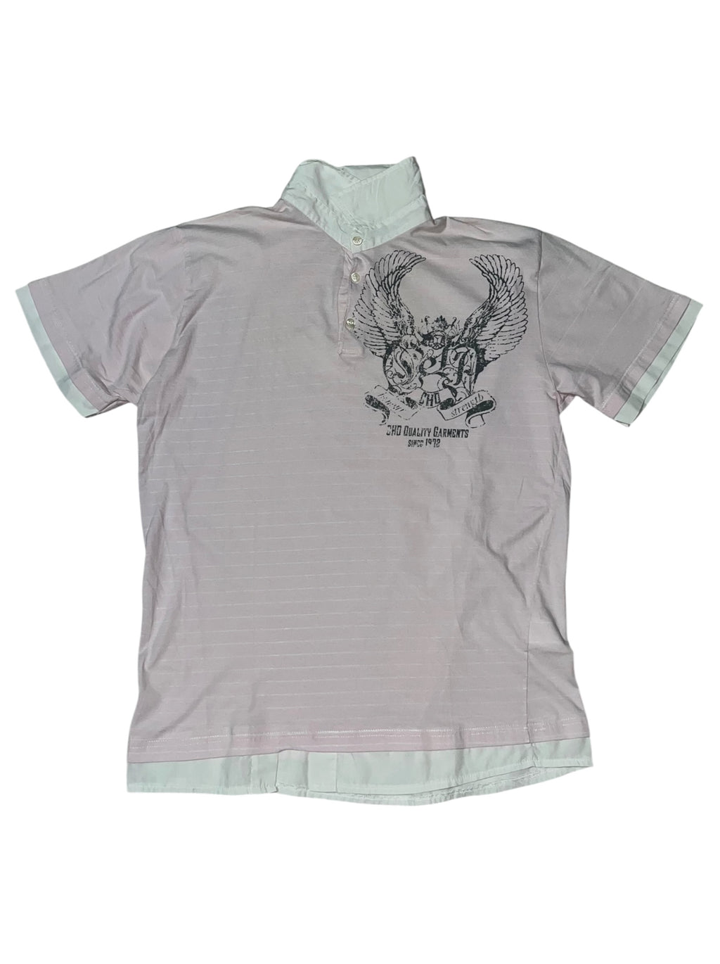 Clockhouse 2000s Poloshirt y2k Hip Hop Tribal Gothic *XXL*