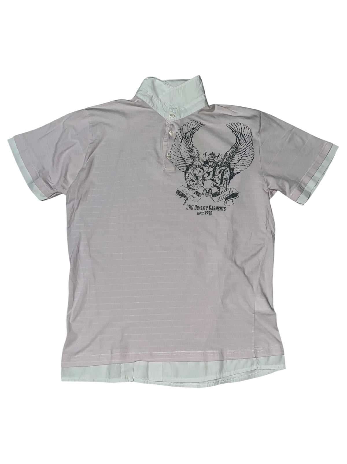 Clockhouse 2000s Poloshirt y2k Hip Hop Tribal Gothic *XXL*
